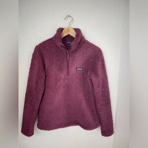 PATAGONIA Los Gatos Soft Fleece Womens Size S Burgundy/Wine 1/4 Zip Pullover